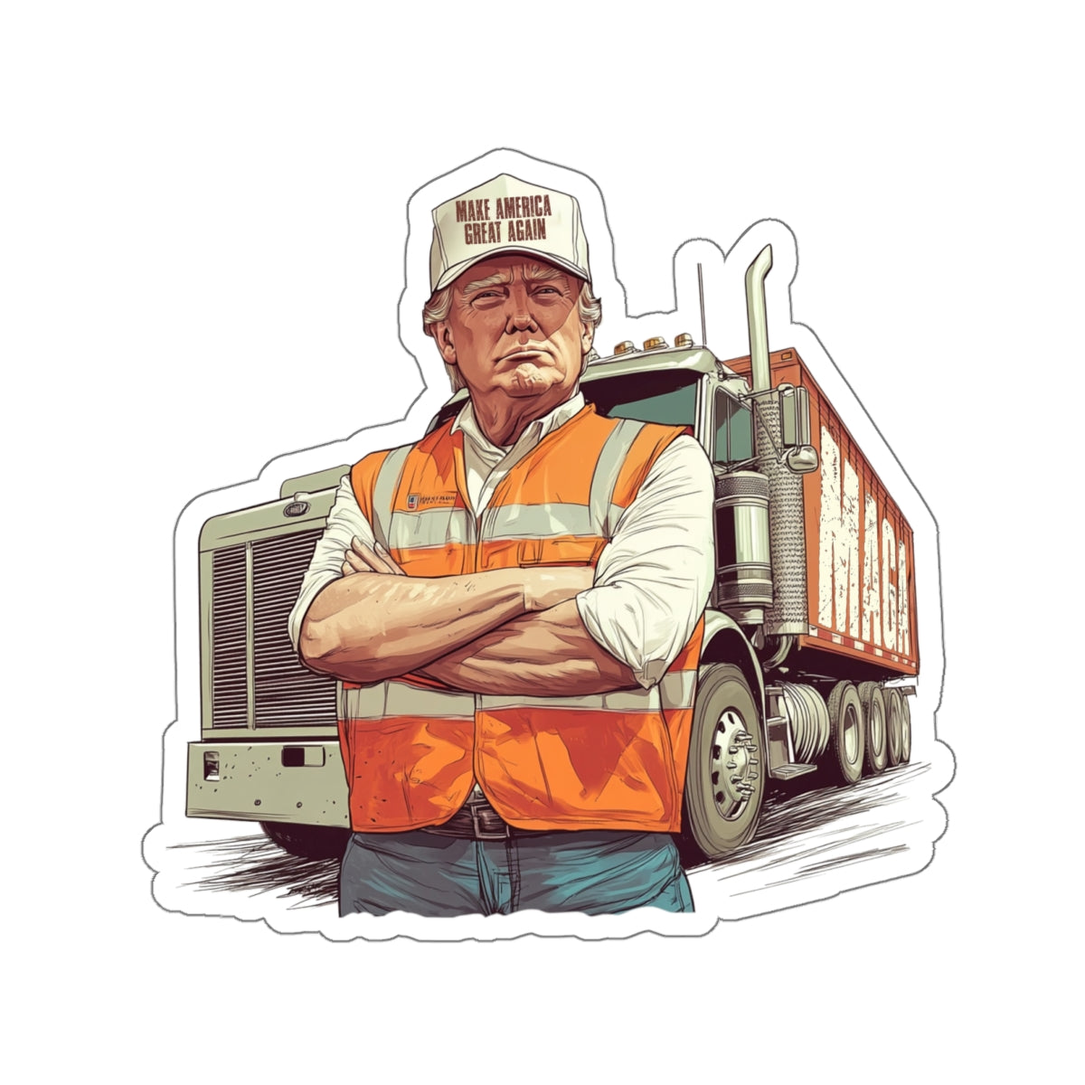 TRUMP MAGA TRAILER STICKER
