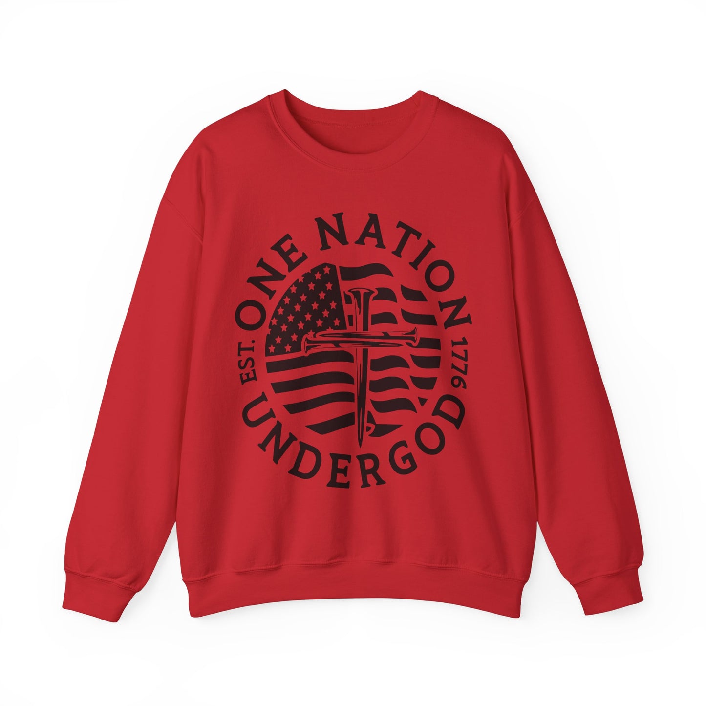 ONE NATION UNDER GOD 1776-B&W SWEATSHIRT