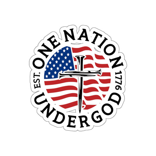 ONE NATION UNDER GOD 1776- COLOR STICKER