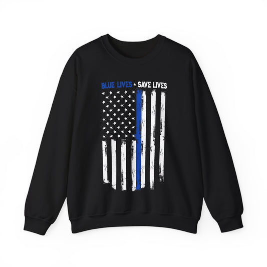 BLUE LIVES SAVE LIVES SWEATSHIRT