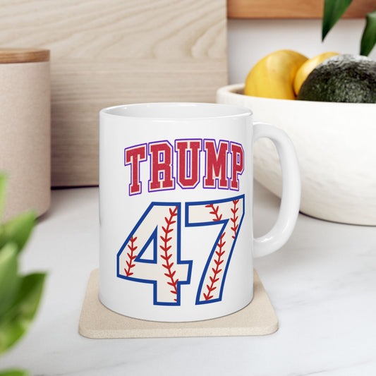 TRUMP 47 BASEBALL MUG