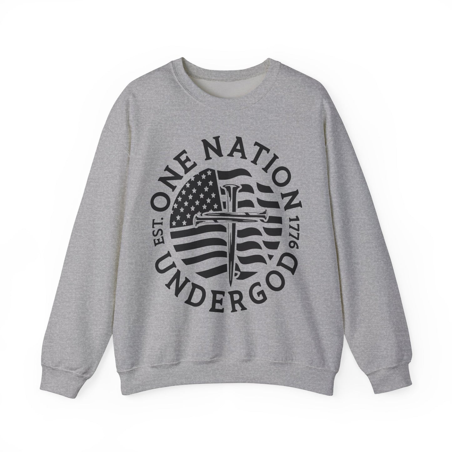 ONE NATION UNDER GOD 1776-B&W SWEATSHIRT
