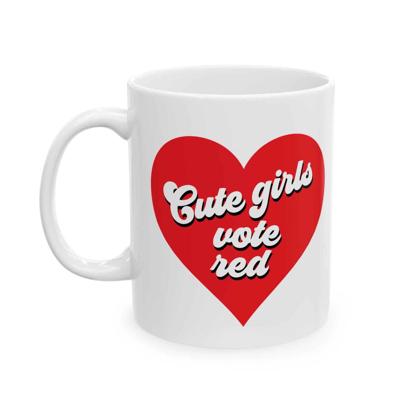 CUTE GIRLS VOTE RED MUG