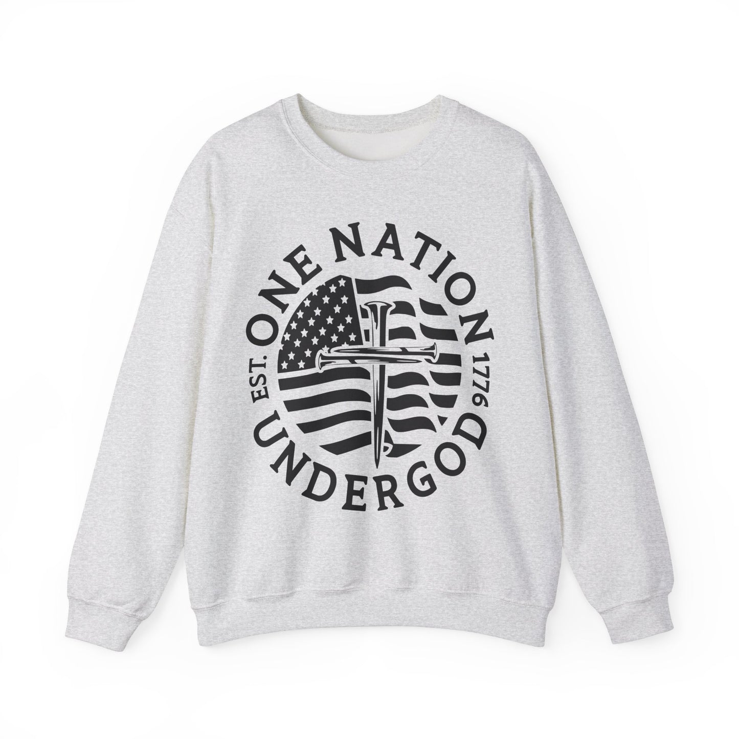 ONE NATION UNDER GOD 1776-B&W SWEATSHIRT