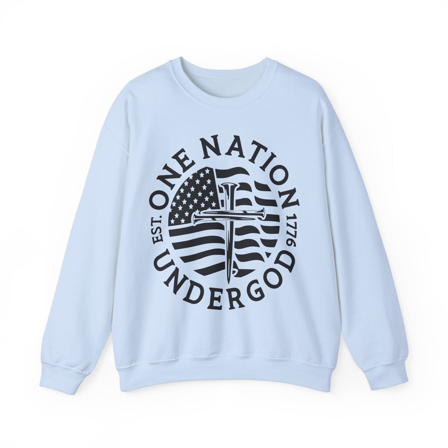 ONE NATION UNDER GOD 1776-B&W SWEATSHIRT
