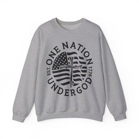 ONE NATION UNDER GOD 1776-B&W SWEATSHIRT