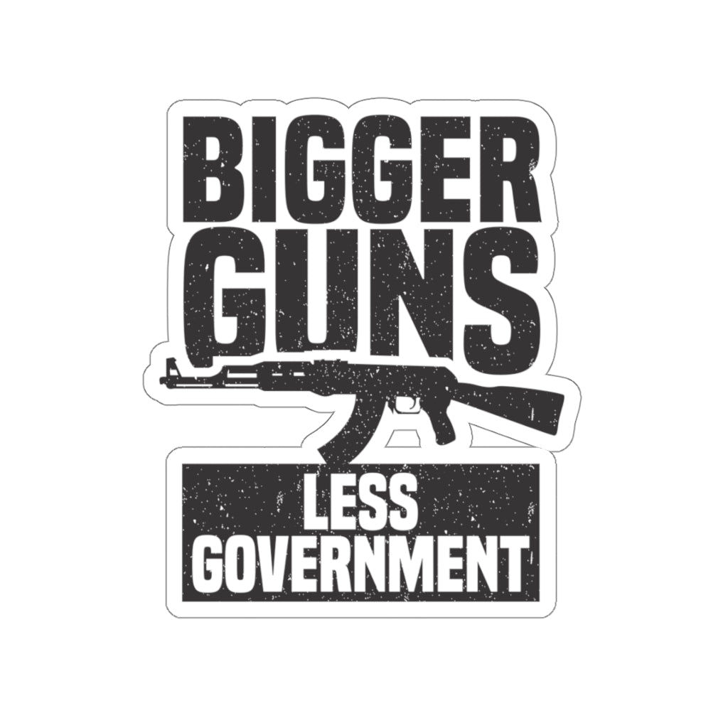 BIGGER GUNS LESS GOVERNMENT STICKER